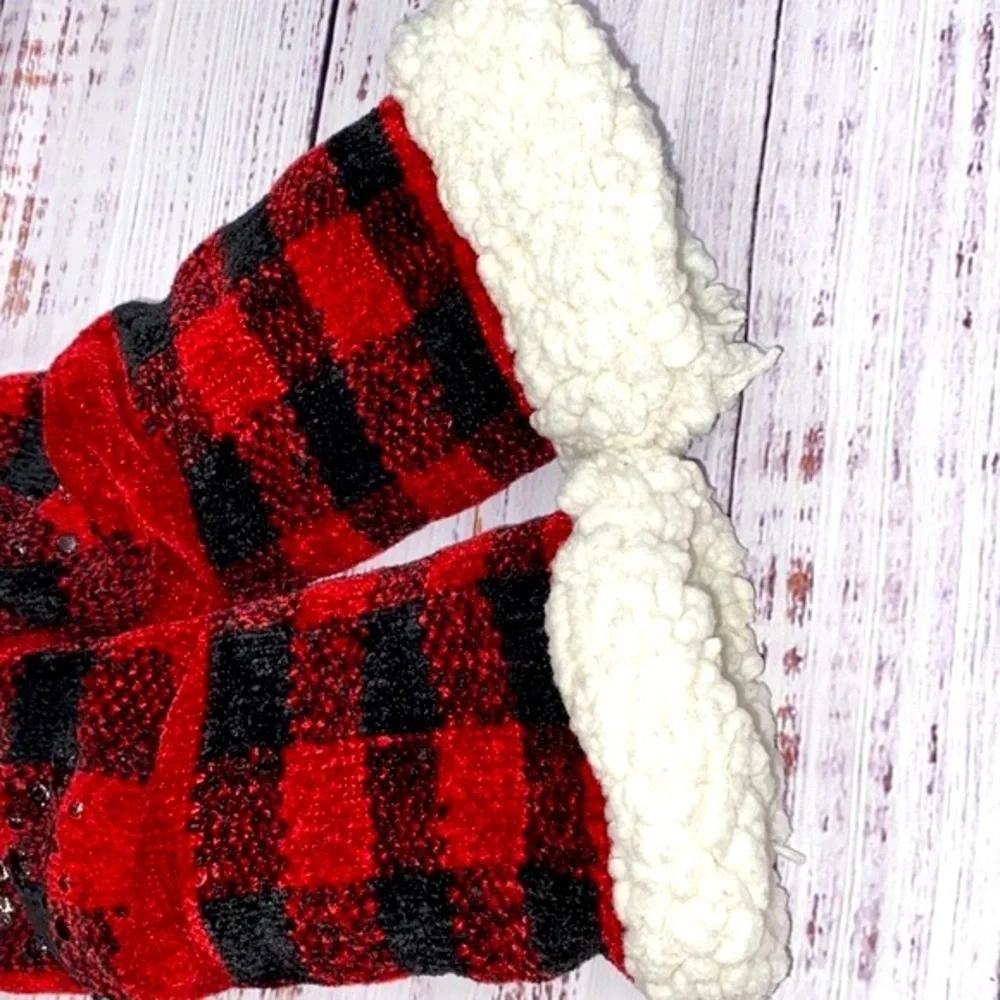 Muk Luks red fluffy socks